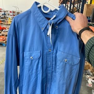 Mens Long sleeve FR button down work shirt